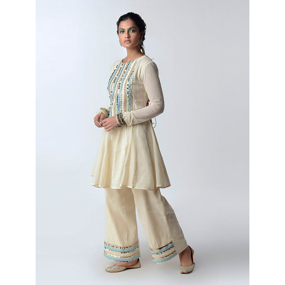 Rishi & Vibhuti Cream Summer Breeze Kurta Set