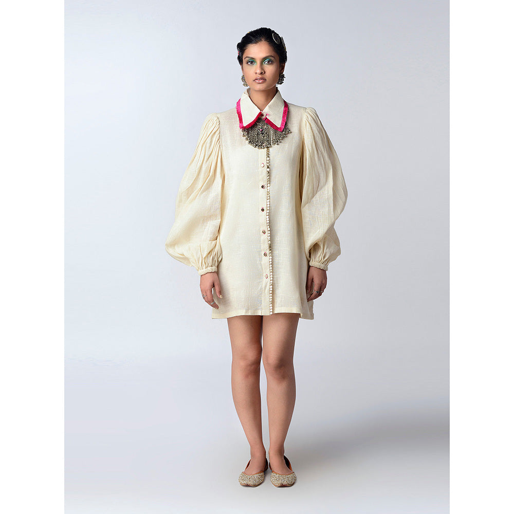 Rishi & Vibhuti Ivory Shift Mini Dress