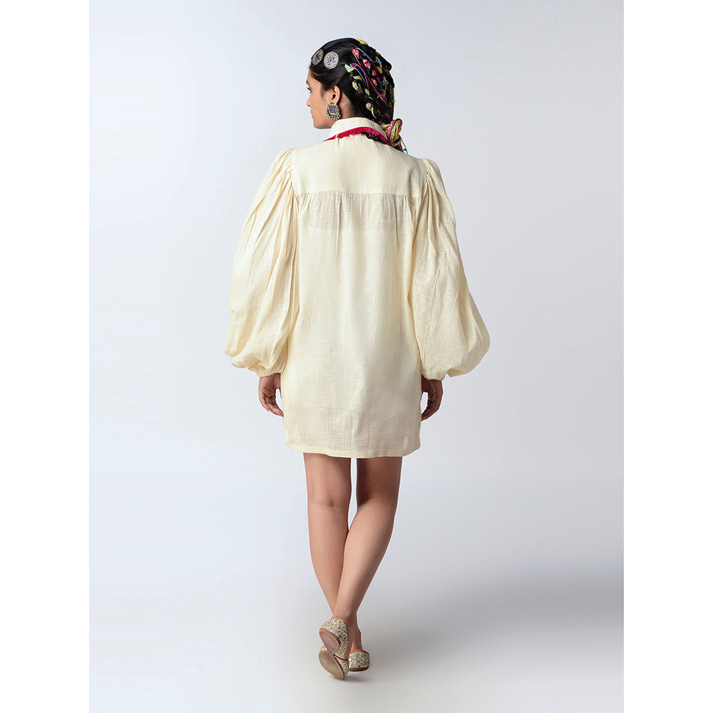 Rishi & Vibhuti Ivory Shift Mini Dress