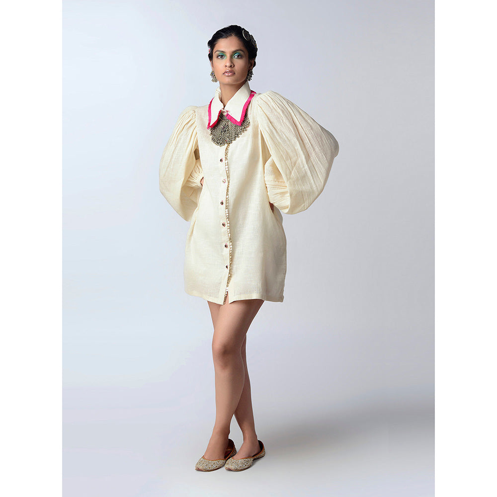 Rishi & Vibhuti Ivory Shift Mini Dress