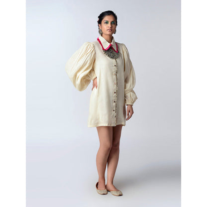Rishi & Vibhuti Ivory Shift Mini Dress