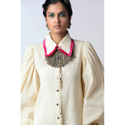 Rishi & Vibhuti Ivory Shift Mini Dress