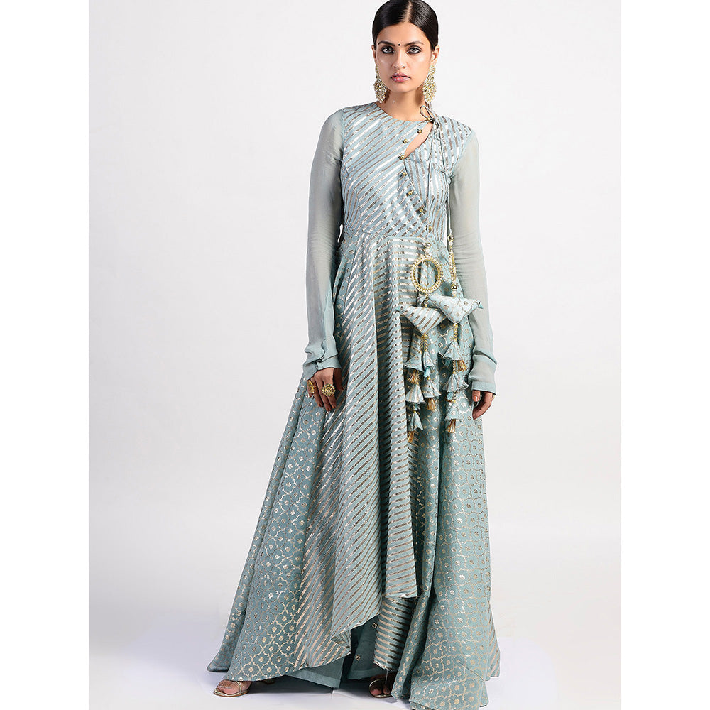 Rishi & Vibhuti Green Sea Salt Mastani Embellished Kurtas