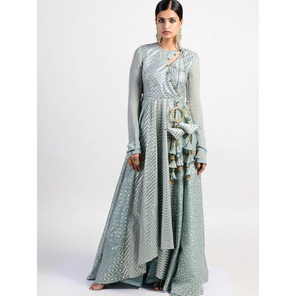 Rishi & Vibhuti Green Sea Salt Mastani Embellished Kurtas