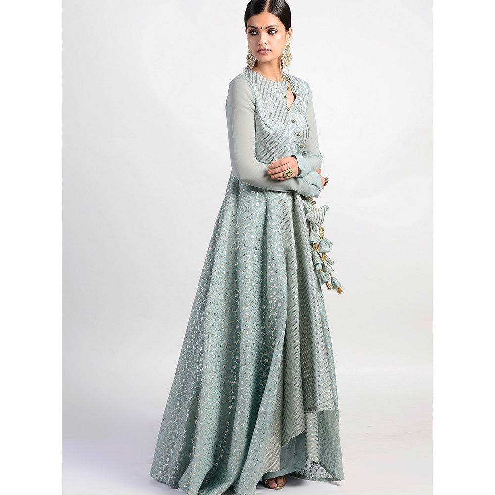Rishi & Vibhuti Green Sea Salt Mastani Embellished Kurtas