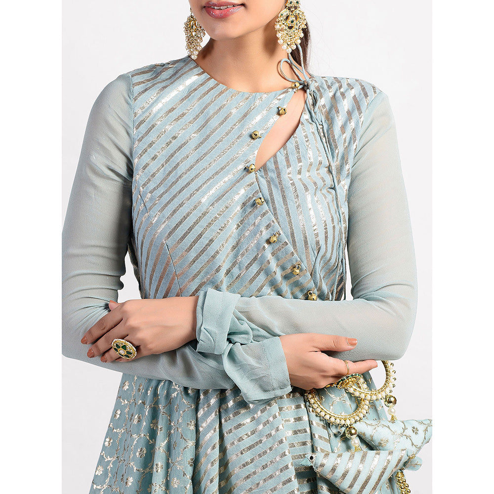 Rishi & Vibhuti Green Sea Salt Mastani Embellished Kurtas