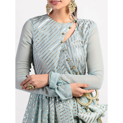 Rishi & Vibhuti Green Sea Salt Mastani Embellished Kurtas