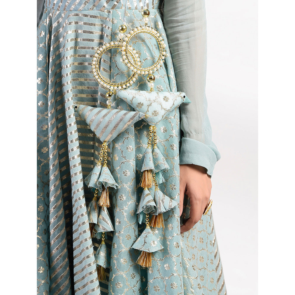 Rishi & Vibhuti Green Sea Salt Mastani Embellished Kurtas