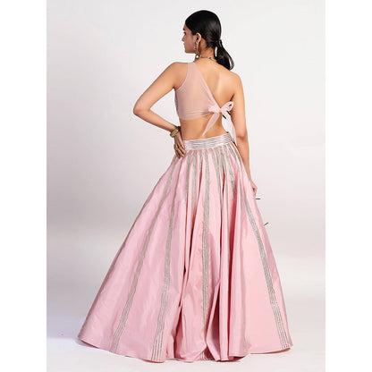 Rishi & Vibhuti Stereo Pink Lehenga And Blouse (Set of 2)