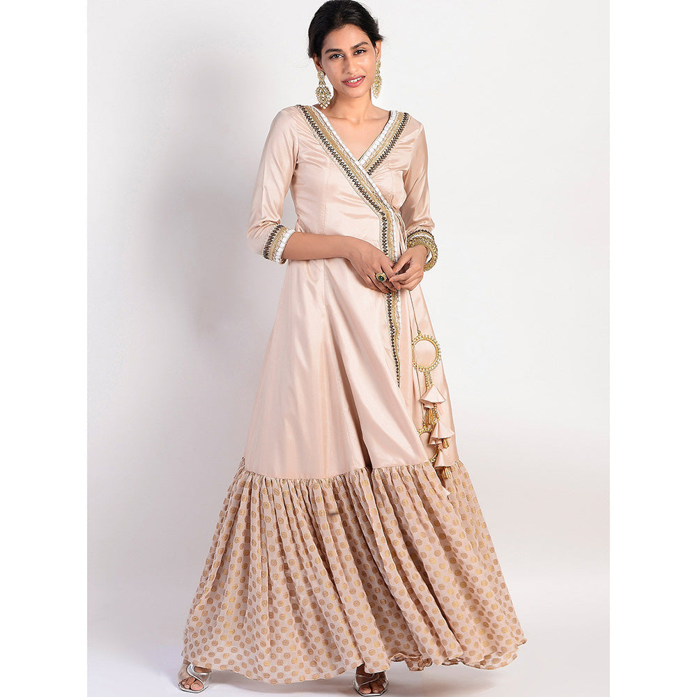 Rishi & Vibhuti Peach Embellished Dress