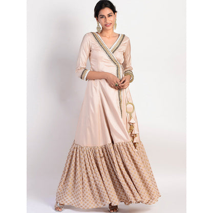 Rishi & Vibhuti Peach Embellished Dress