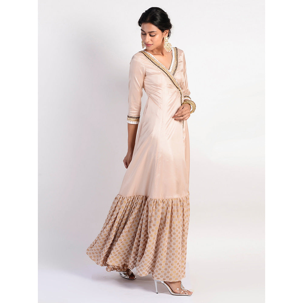 Rishi & Vibhuti Peach Embellished Dress