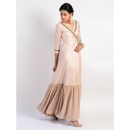 Rishi & Vibhuti Peach Embellished Dress