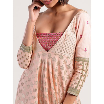 Rishi & Vibhuti Peach Printed Dress