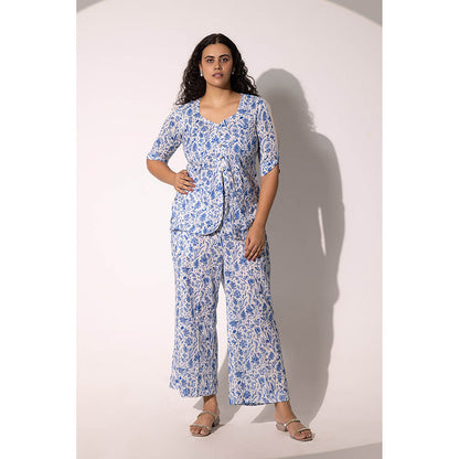 RITIKA GUPTA Harper Blue Print Boxy Co-Ord Set