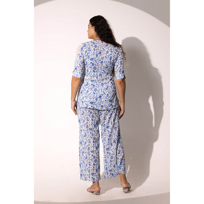 RITIKA GUPTA Harper Blue Print Boxy Co-Ord Set