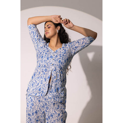 RITIKA GUPTA Harper Blue Print Boxy Co-Ord Set