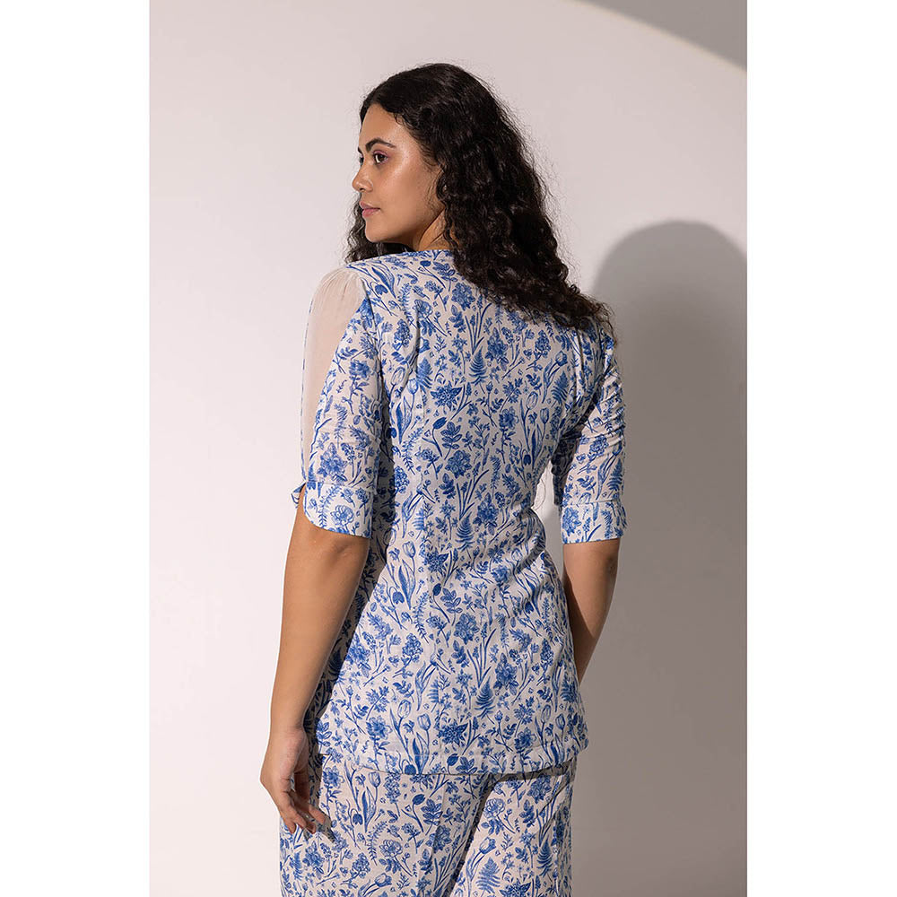 RITIKA GUPTA Harper Blue Print Boxy Co-Ord Set