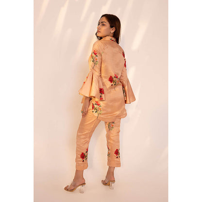 RITIKA GUPTA Peach Aria Habotai Co-Ord