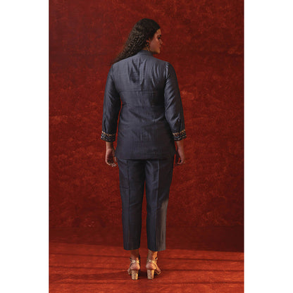 RITIKA GUPTA Navy Blue Printed Co-Ord Set