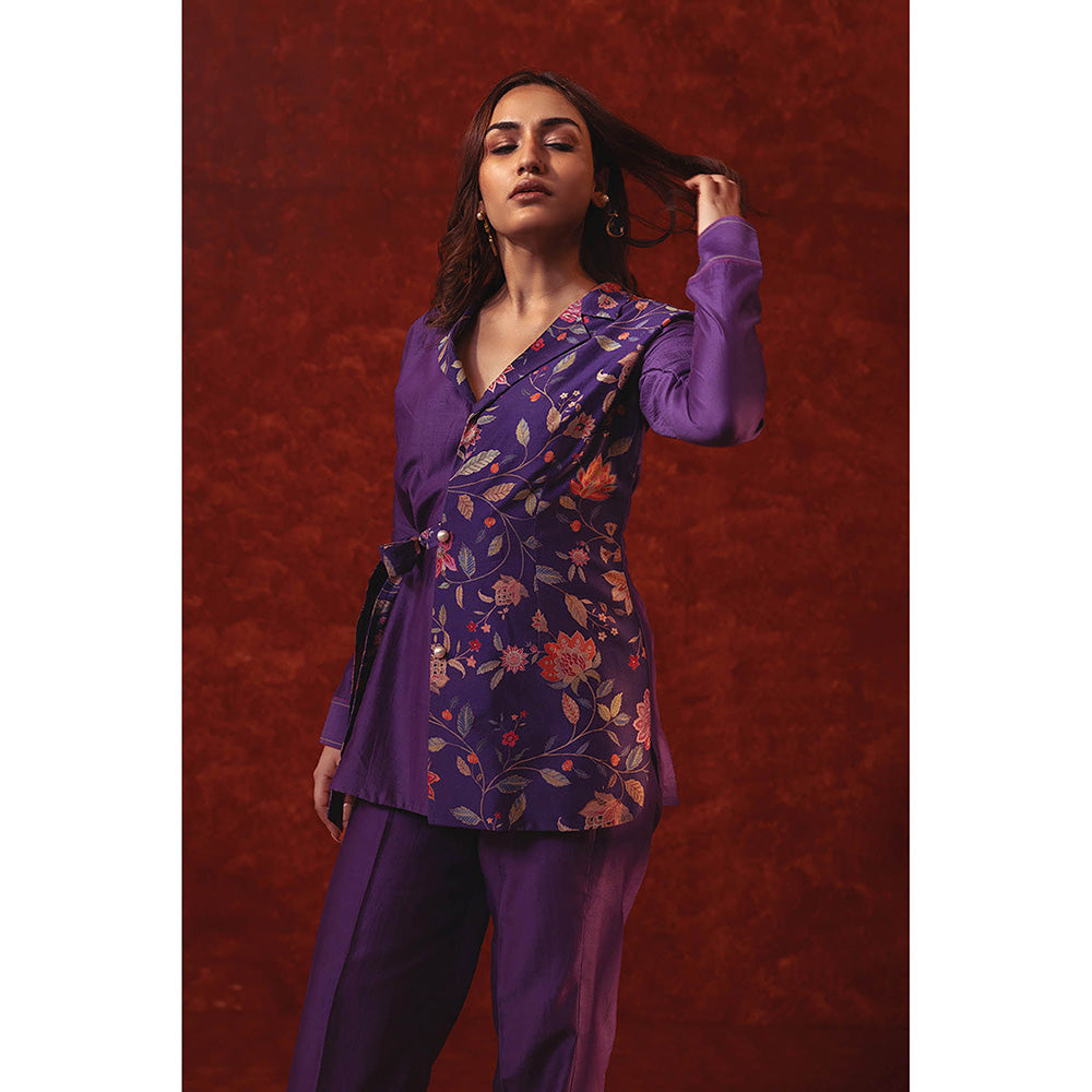 RITIKA GUPTA Purple Printed Co-Ord Set