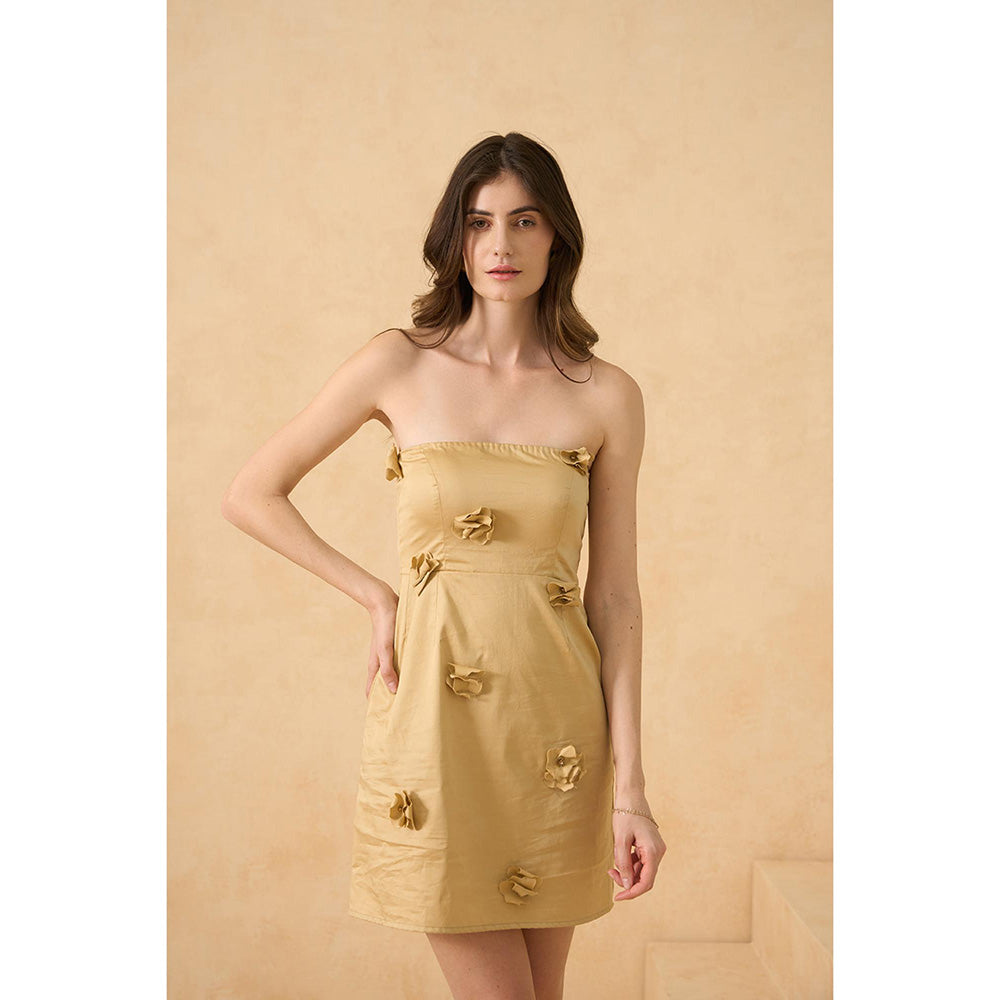 RITIKA GUPTA Brown Afterglow Petal Dress