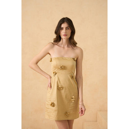 RITIKA GUPTA Brown Afterglow Petal Dress