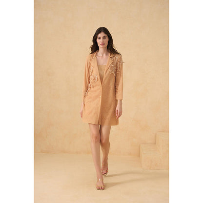 RITIKA GUPTA Golden Mirage Dress with Blazer