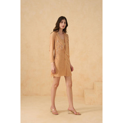 RITIKA GUPTA Golden Mirage Dress with Blazer