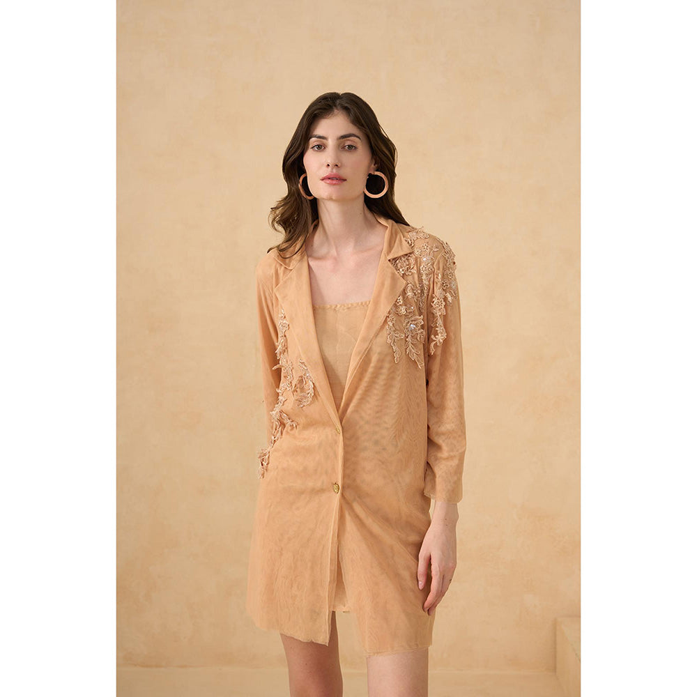 RITIKA GUPTA Golden Mirage Dress with Blazer