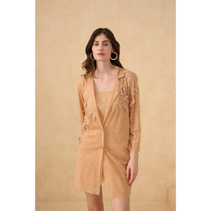 RITIKA GUPTA Golden Mirage Dress with Blazer