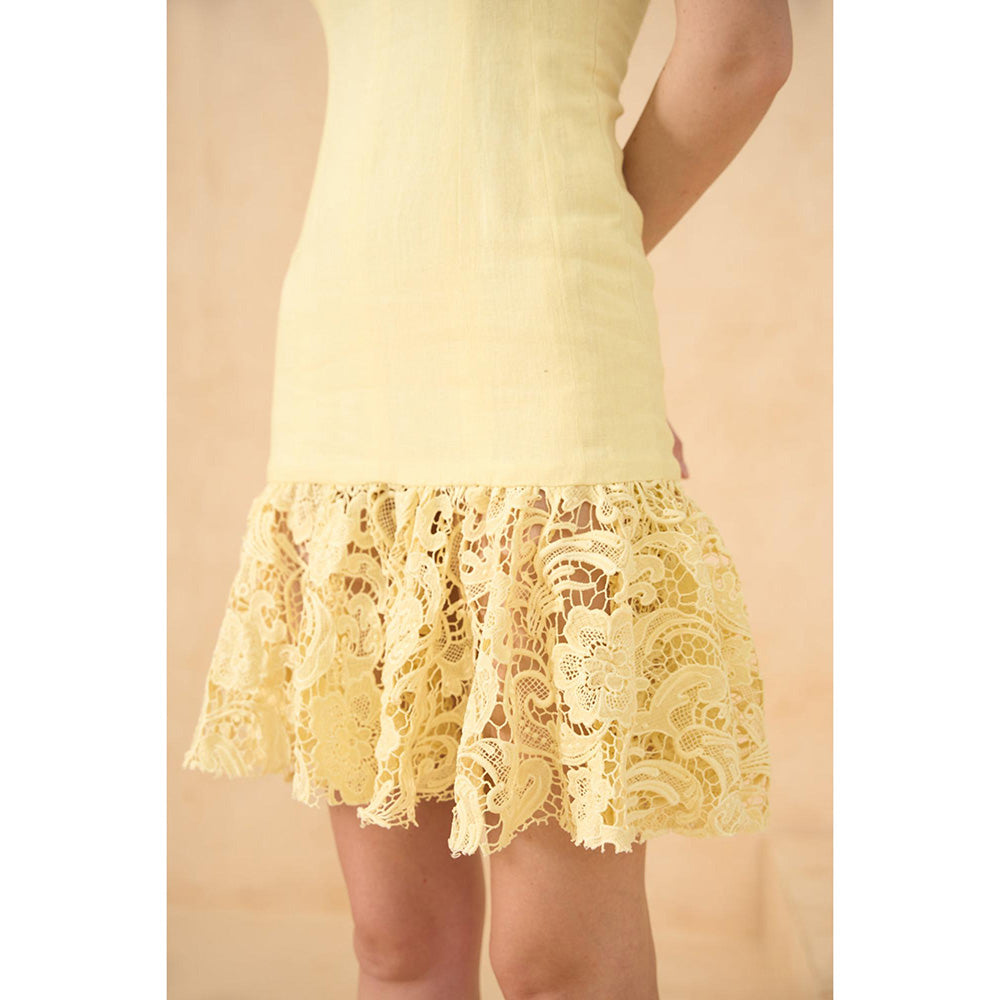 RITIKA GUPTA Yellow Sunkissed Bodice Dress
