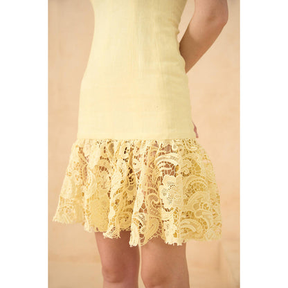 RITIKA GUPTA Yellow Sunkissed Bodice Dress