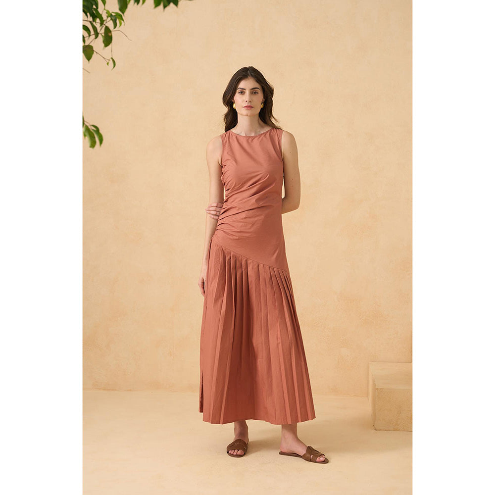RITIKA GUPTA Rust Glow Tides Dress