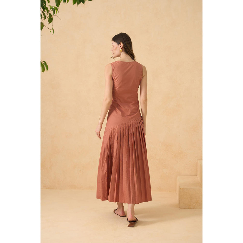 RITIKA GUPTA Rust Glow Tides Dress