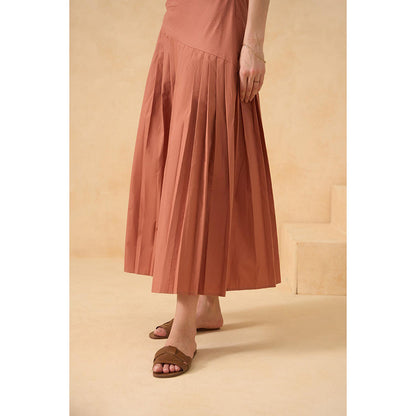 RITIKA GUPTA Rust Glow Tides Dress