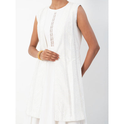 Ritambh by Rishi & Sachin Rosa Chandrika White Gown with Jacket