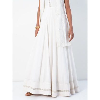 Ritambh by Rishi & Sachin Rosa Chandrika White Gown with Jacket