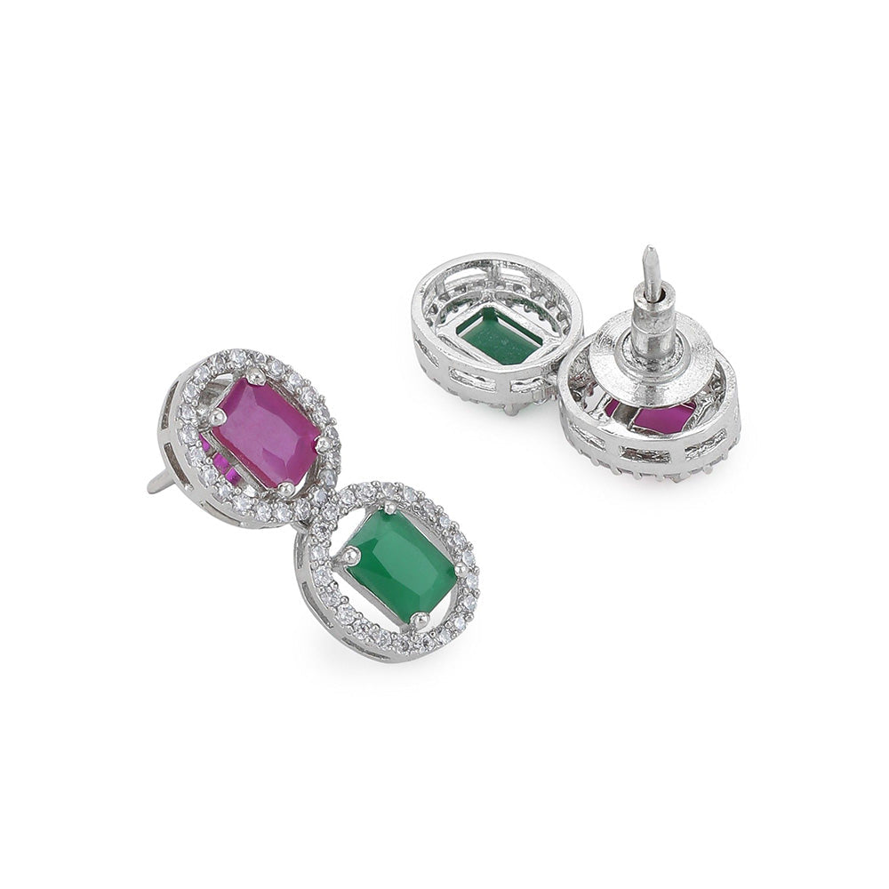 Ritu Singh Multi Diamond and Semi Precious Stone Neckpiece with Earrings