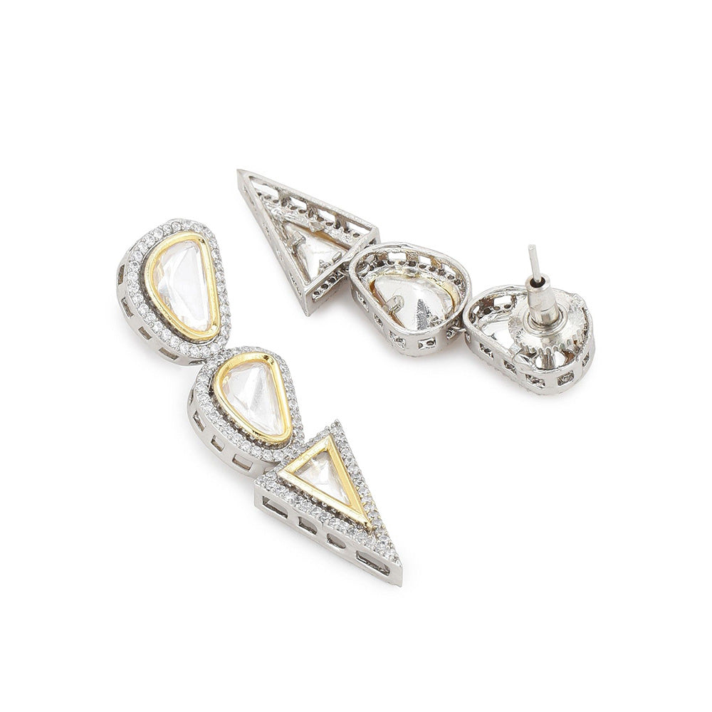 Ritu Singh Dual Tone Diamond and Semi Precious Stone Neckpiece with Earrings