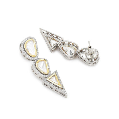 Ritu Singh Dual Tone Diamond and Semi Precious Stone Neckpiece with Earrings