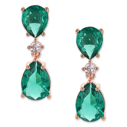 Ritu Singh Rama Green and Diamond Stone Earrings