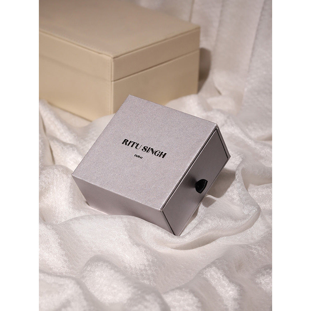 Ritu Singh Rama Green and Diamond Stone Earrings