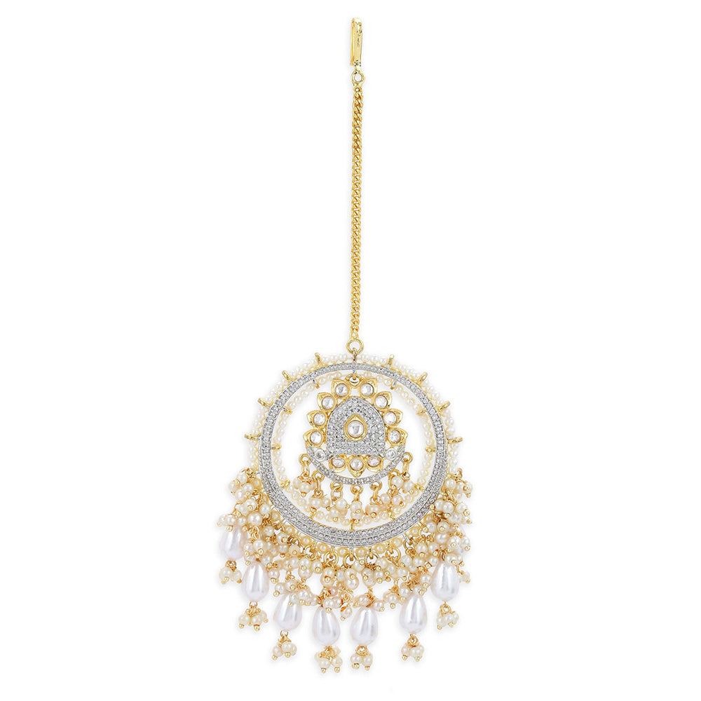 Ritu Singh Kundan Chand Maang Tikka with Pearls and Diamonds