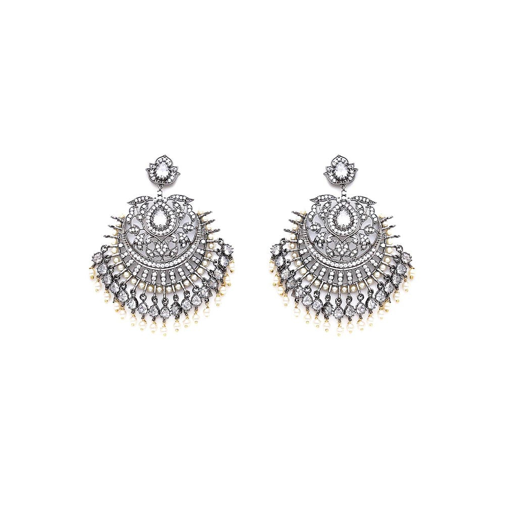 Ritu Singh Pearl Silver Plated Earrings