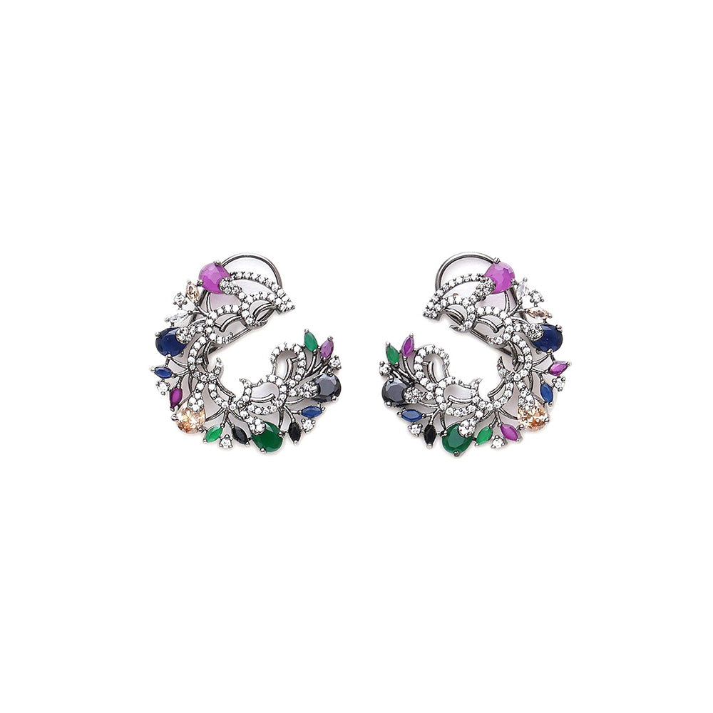 Ritu Singh Multi Flower Oversized Stud Earrings