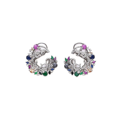 Ritu Singh Multi Flower Oversized Stud Earrings