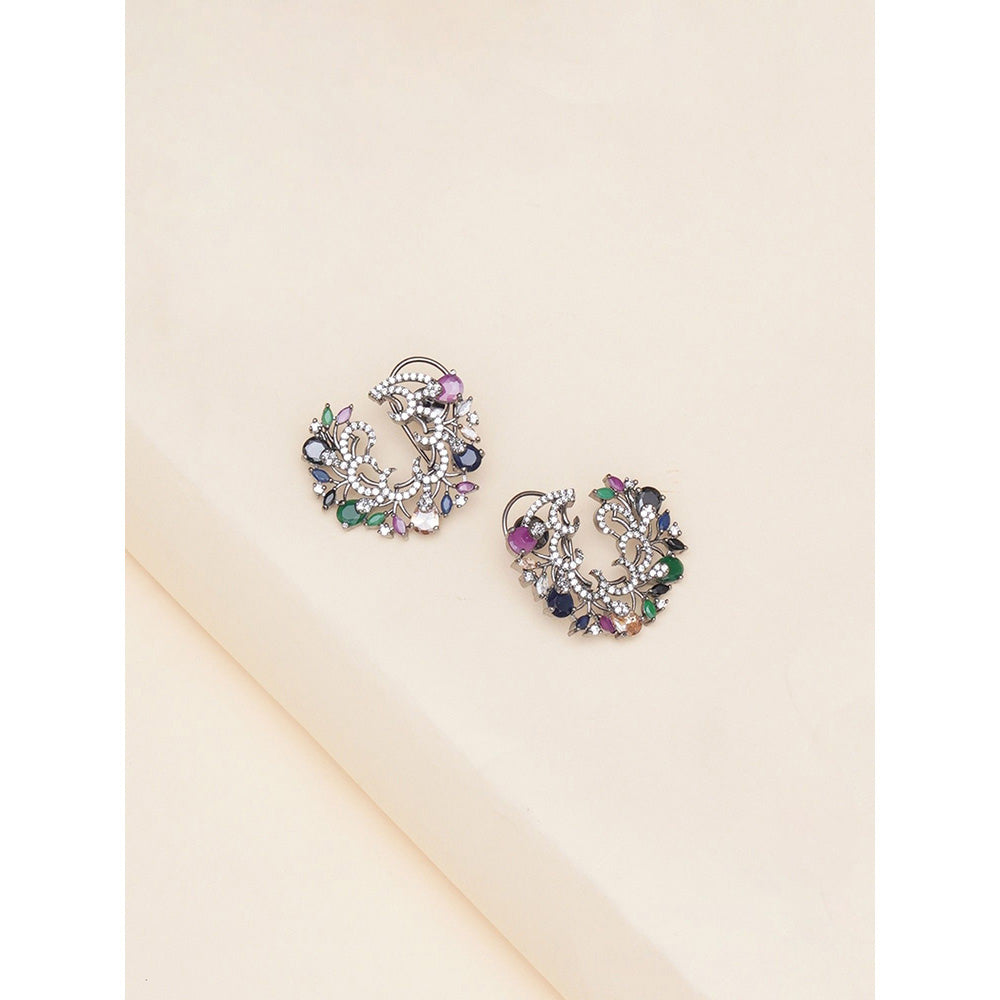 Ritu Singh Multi Flower Oversized Stud Earrings