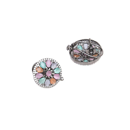 Ritu Singh Blush Oversized Multi Studs in Rhodium