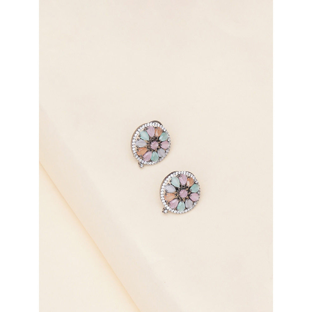 Ritu Singh Blush Oversized Multi Studs in Rhodium